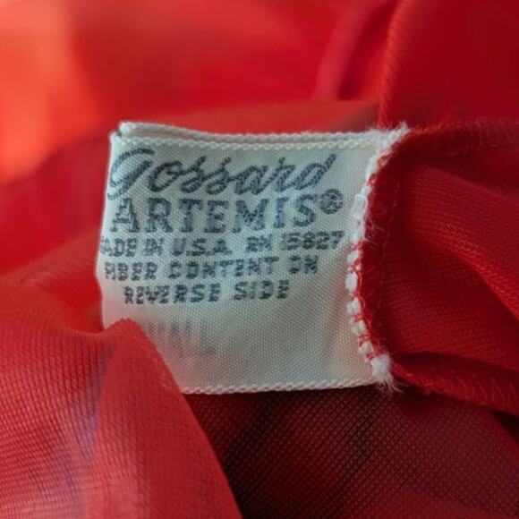 60's Neon Lipstick Red Nightie ~ Size small ~ Artemis Goddard - Picture 7 of 8